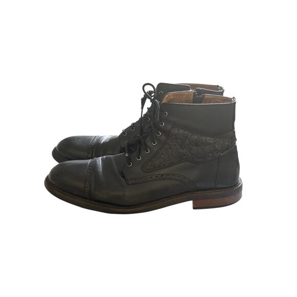 Johnson & Murphy Men's 13 M Ankle Boots Black Leather Lace UP - Picture 2 of 8